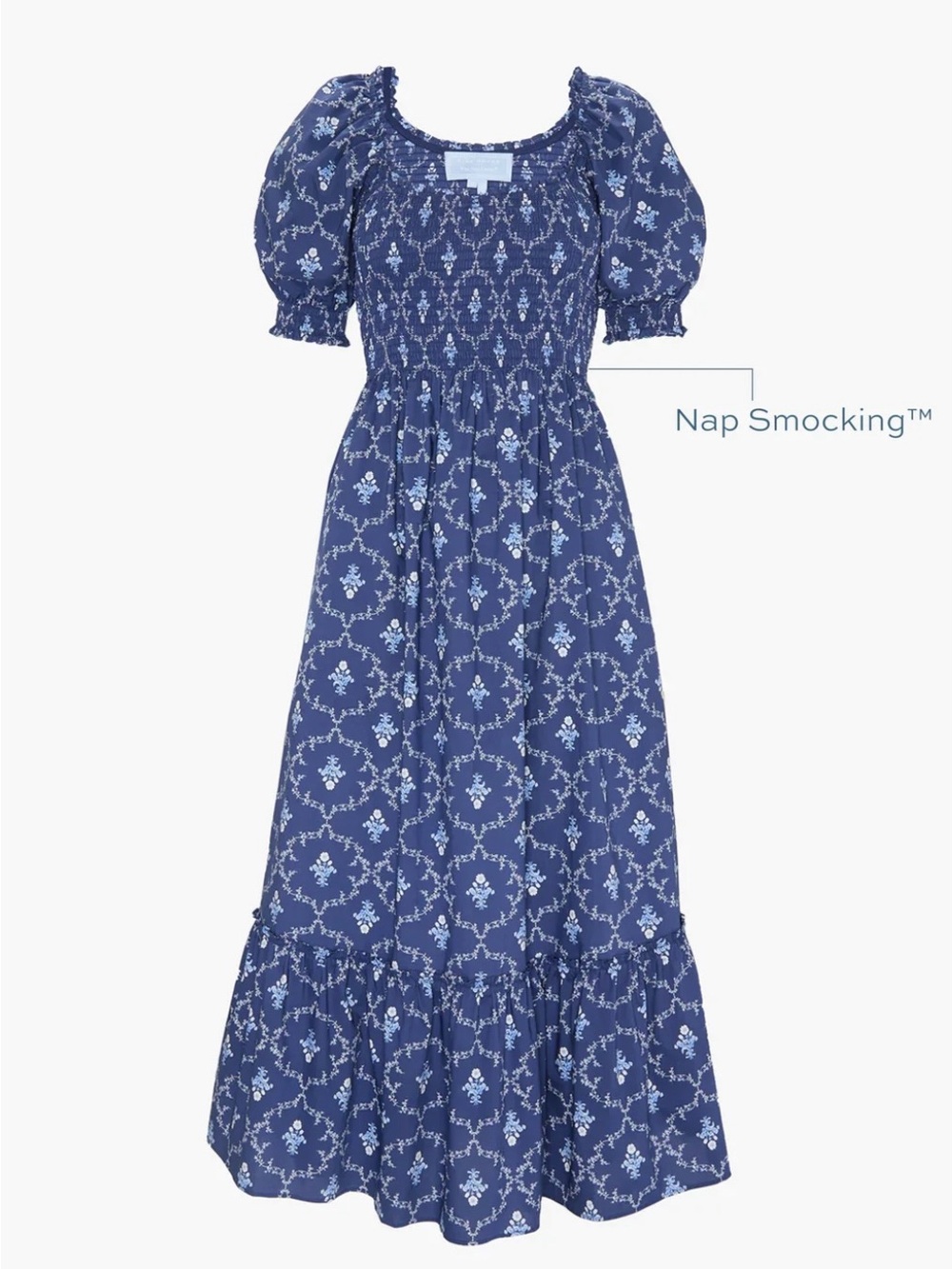 NWT Hill House Home Louisa Nap Dress Navy Trellis - Picture 10 of 11